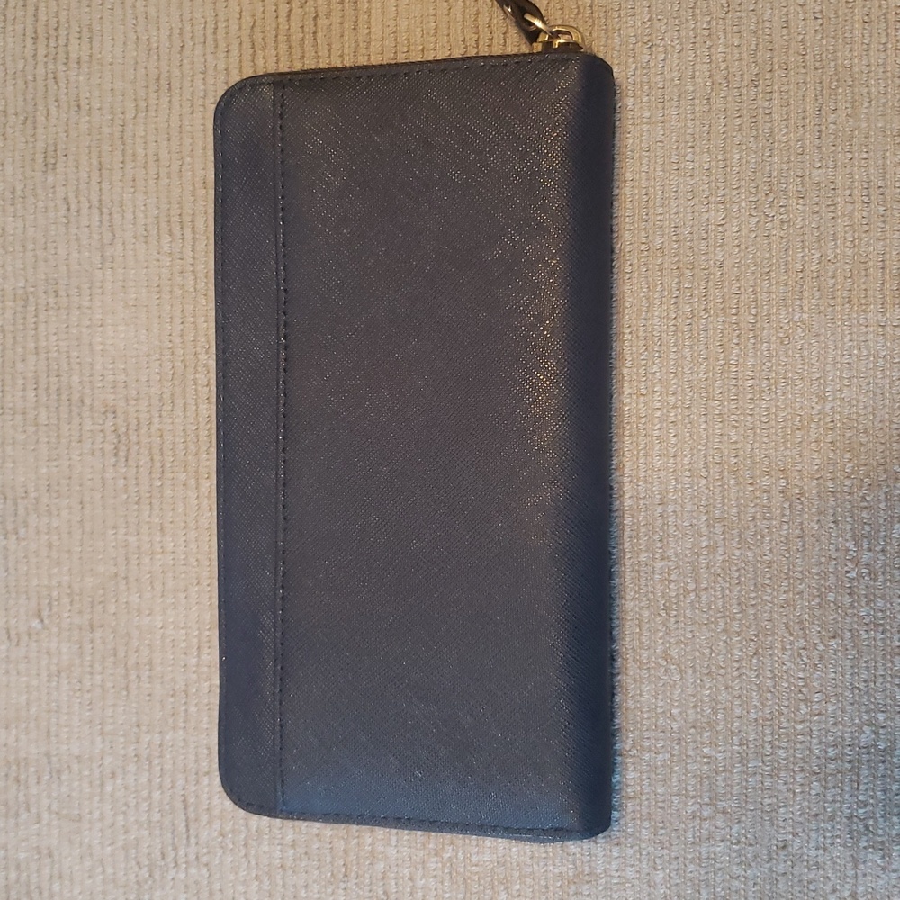 Kate Spade Blue and Gold Large Zip Wallet - Picture 2 of 8